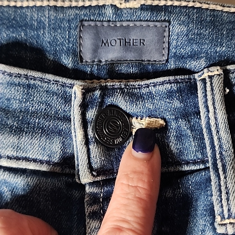MOTHER Classic Blue Straight Leg Jeans - Picture 2 of 7